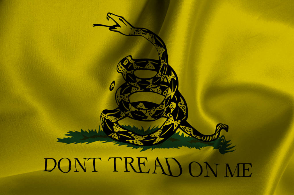 Gadsden Flag, rattlesnake, yellow flag, SD Desktop Wallpaper