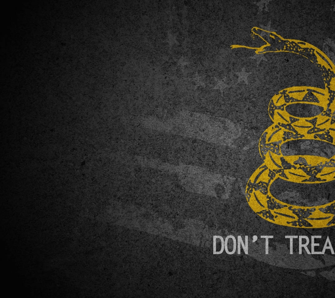 Gadsden Flag, yellow snake, text don't tread on me, SD Desktop Wallpaper