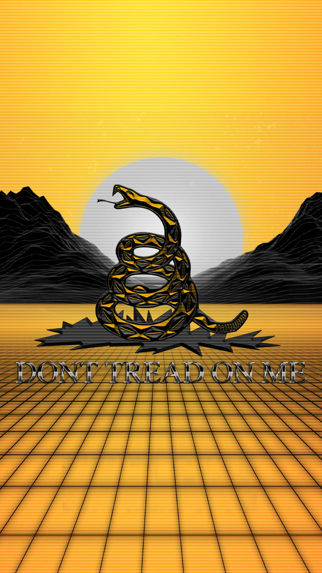 Gadsden Flag, coiled snake, geometric pattern, Full HD Phone Wallpaper