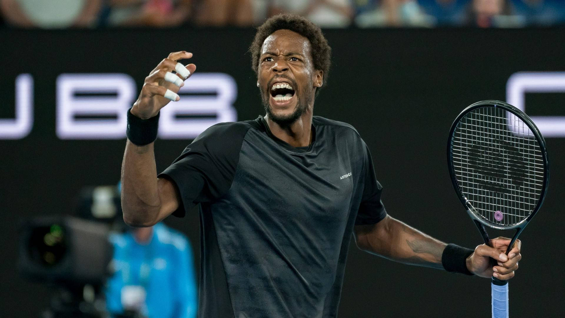Gael Monfils, tennis player, racket, Full HD Desktop Wallpaper
