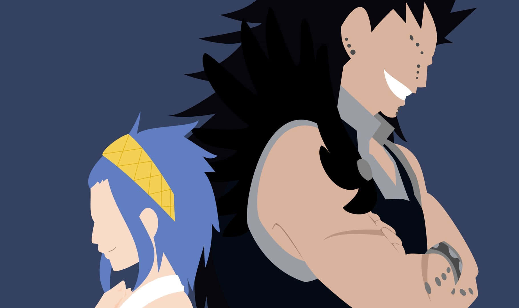 Gajeel Redfox, blue hair, yellow headband, HD Desktop Wallpaper
