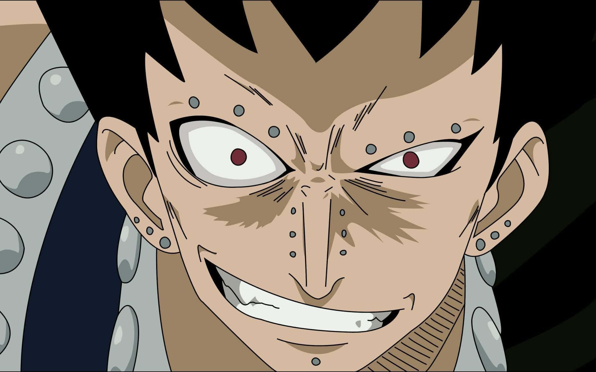 Gajeel Redfox, intense red eyes, multiple facial piercings, Full HD Desktop Wallpaper