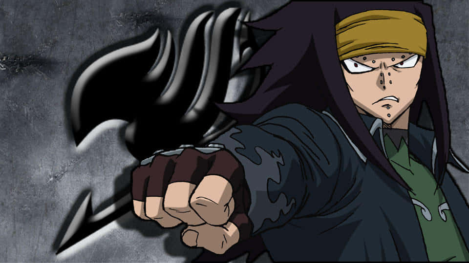 Gajeel Redfox, dark hair, yellow headband, SD Desktop Wallpaper