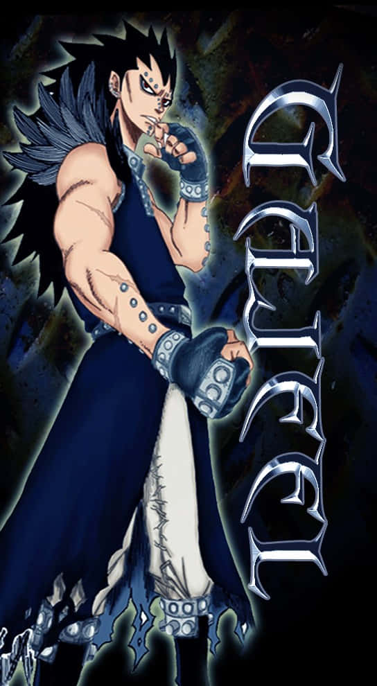 Gajeel Redfox, spiky black hair, glowing eyes, SD Phone Wallpaper
