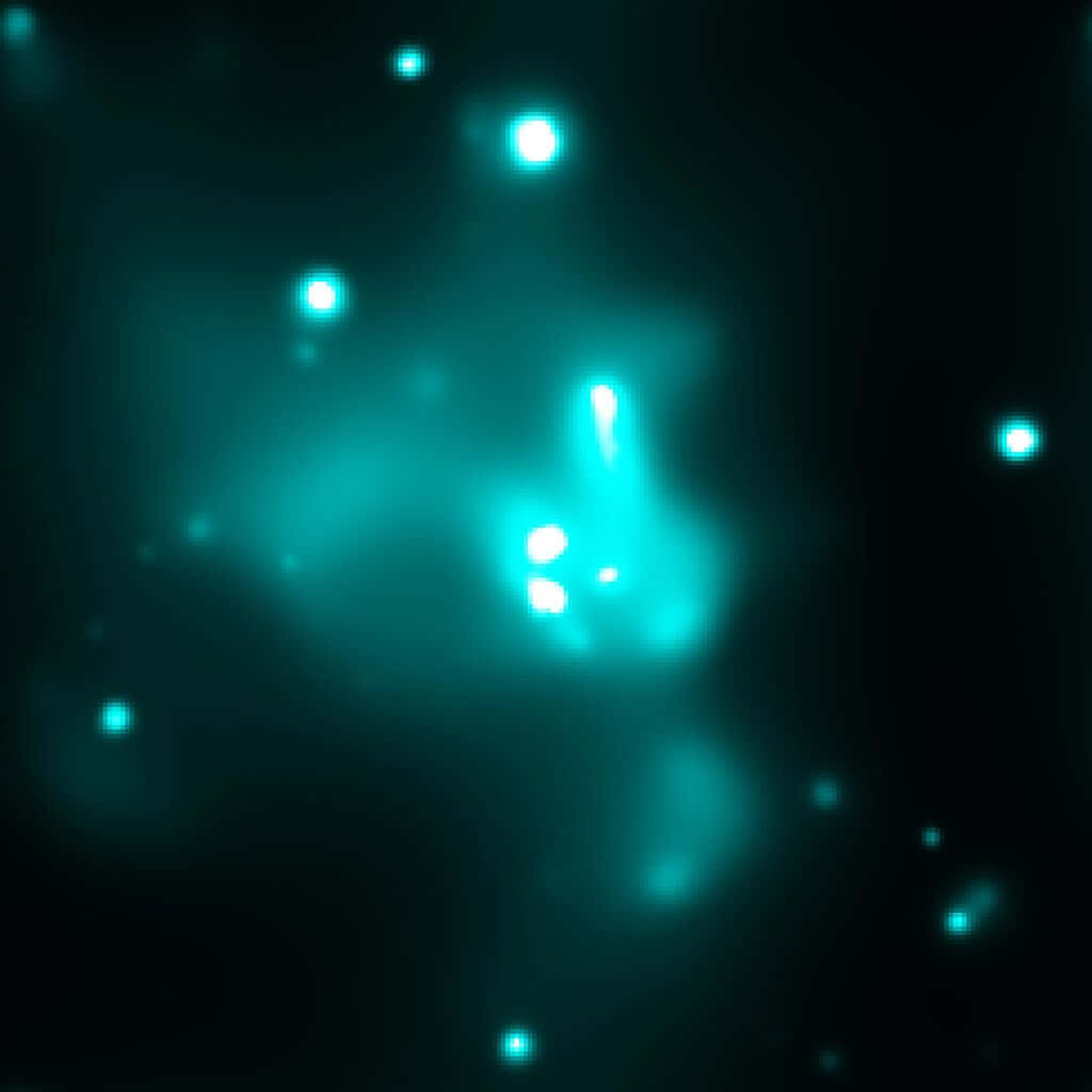 Galactic Center, teal lights, cosmic nebula, SD Desktop Wallpaper