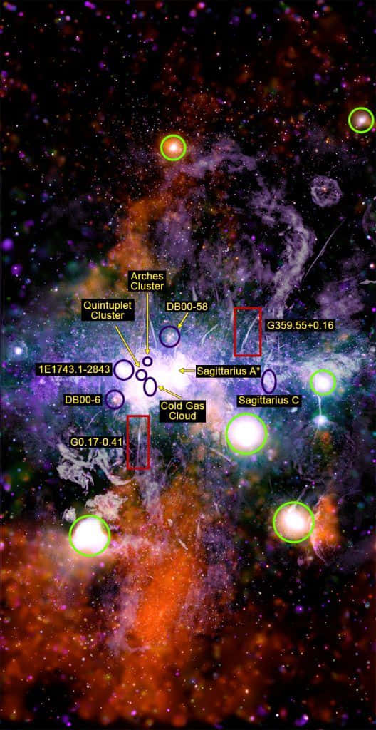Galactic Center, nebulae, starfield, SD Phone Wallpaper