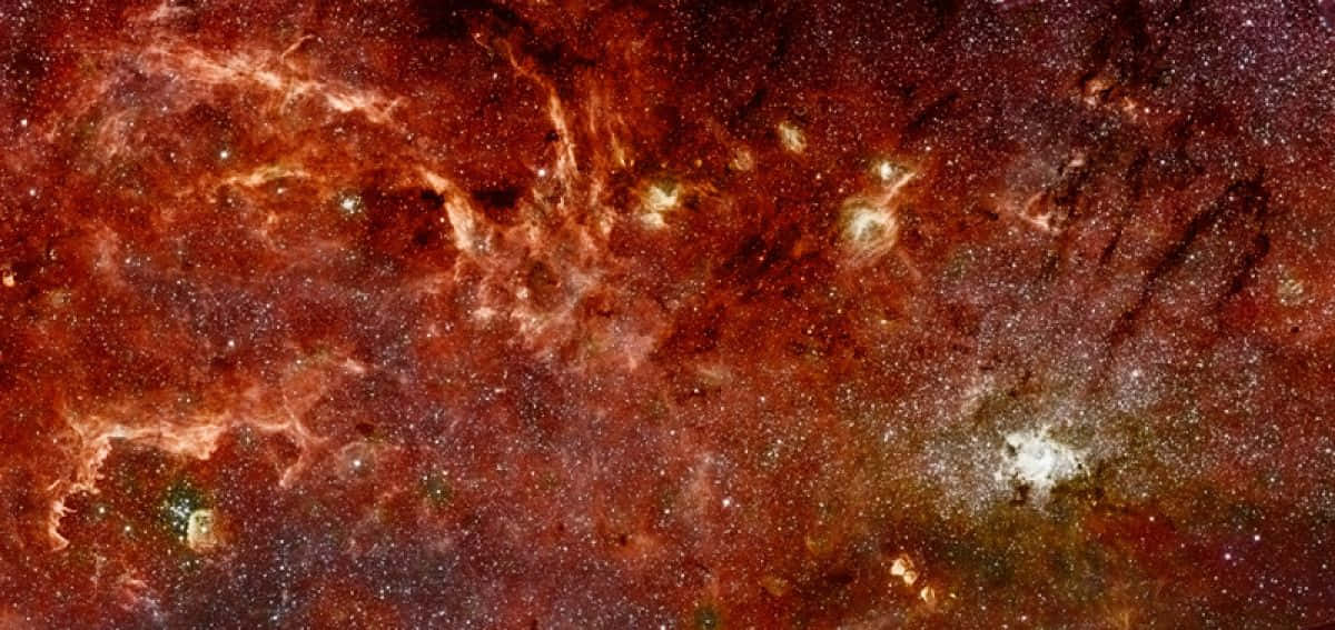Galactic Center, cosmic nebula, glowing orange filaments, SD Desktop Wallpaper