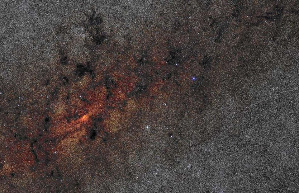 Galactic Center, cosmic nebula, fiery orange, SD Desktop Wallpaper