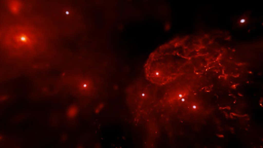Galactic Center, cosmic nebula, deep red hues, SD Desktop Wallpaper