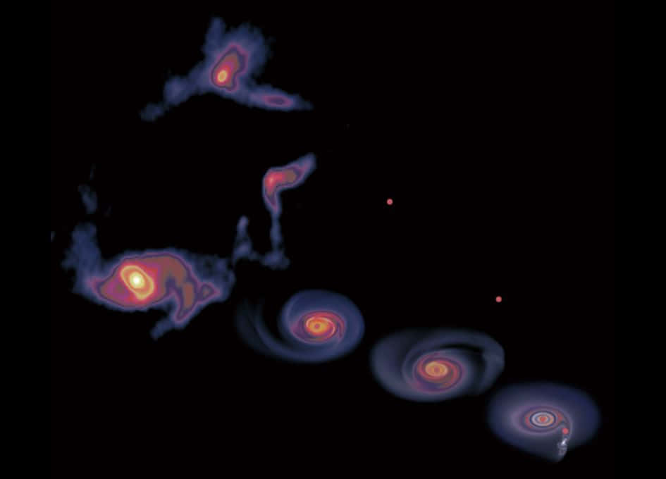 Galactic Center, colorful nebula, fiery orange, SD Desktop Wallpaper
