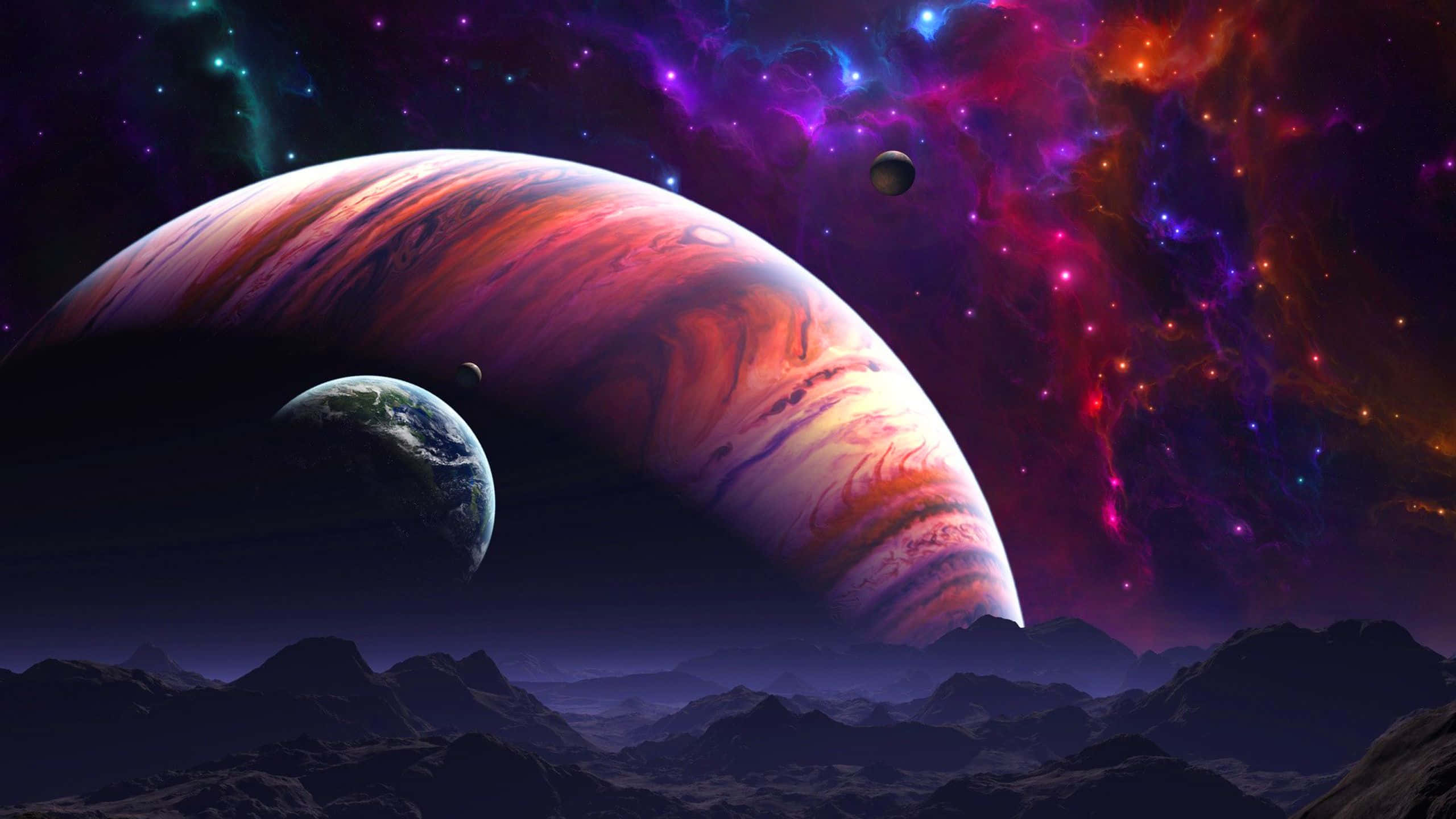 space nebula, colossal swirling planet, cosmic vista, 2K Desktop Wallpaper