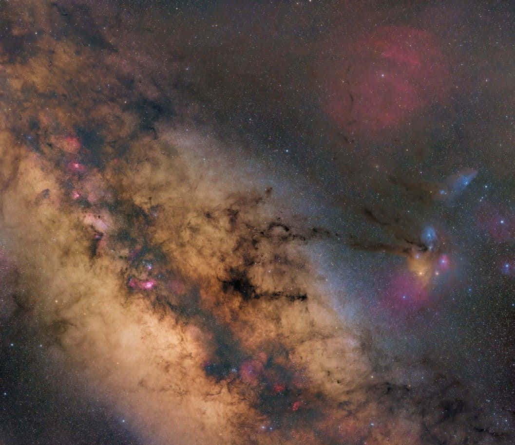 Galactic Center, pink, orange, SD Desktop Wallpaper