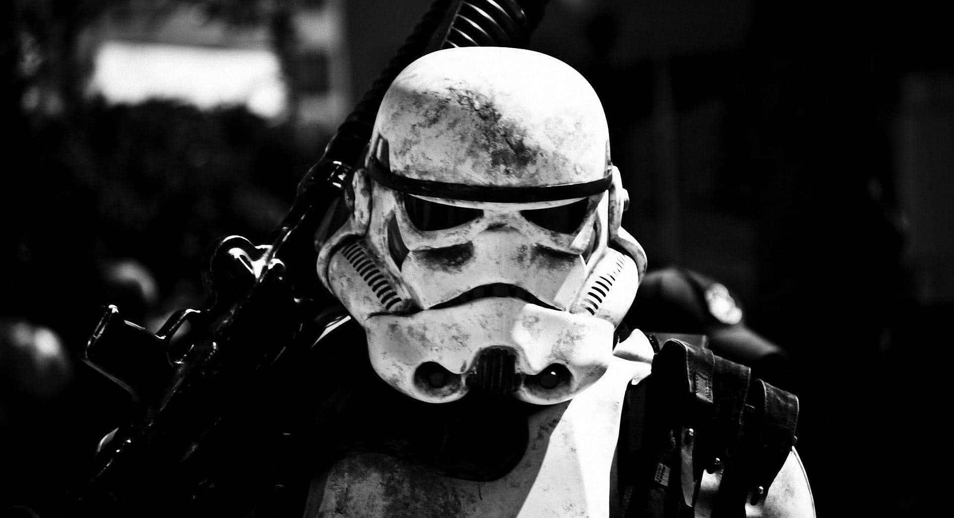 Galactic Empire, stormtrooper helmet, black and white, HD Desktop Wallpaper