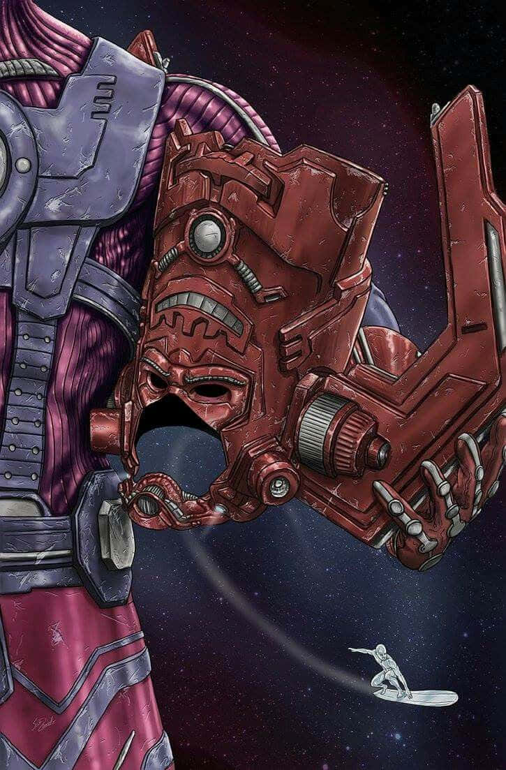 Galactus, red mechanical face, starry space, SD Phone Wallpaper