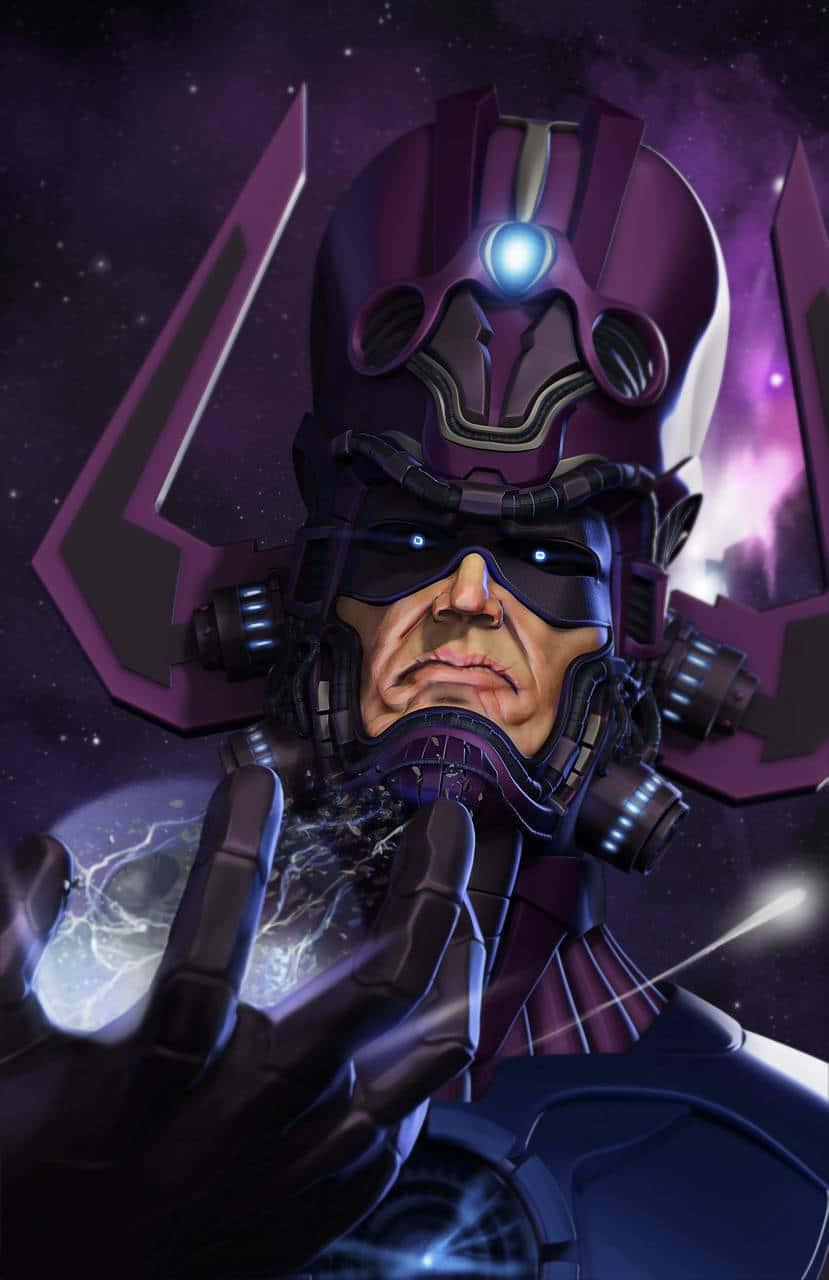 Galactus, purple armor, glowing blue accents, HD Phone Wallpaper