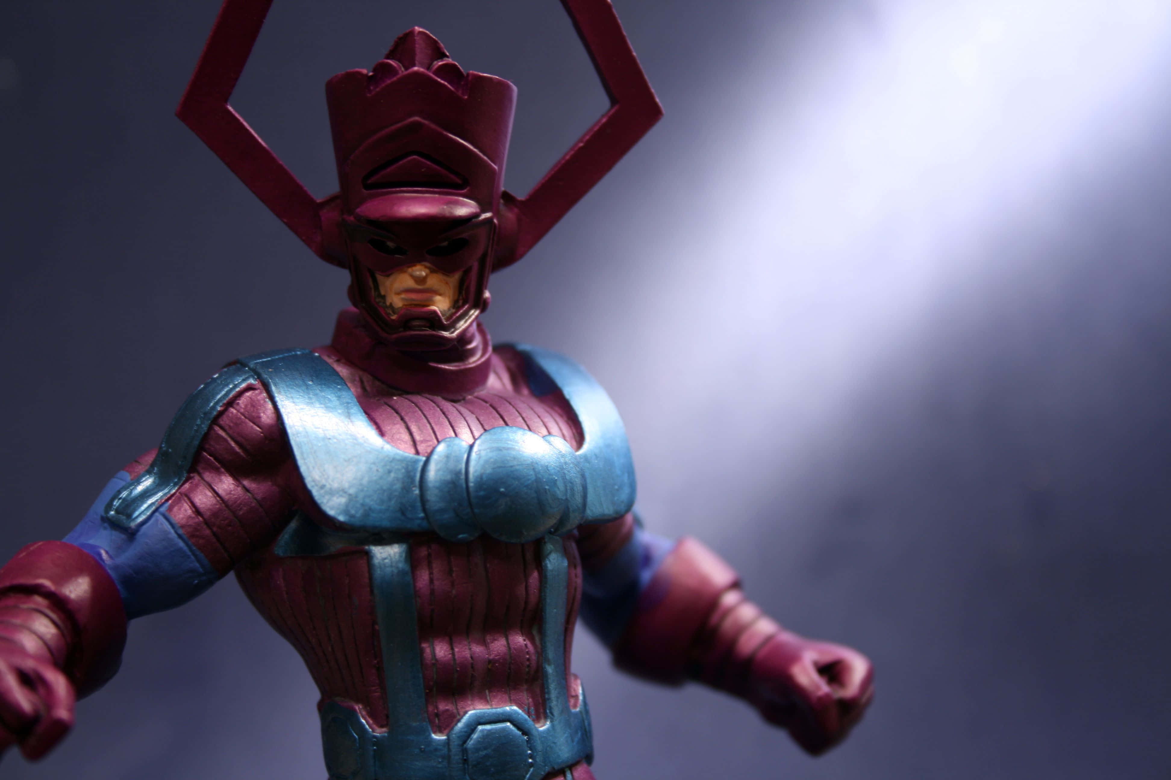 Galactus, red and blue armored, crown-like helmet, 4K Desktop Wallpaper