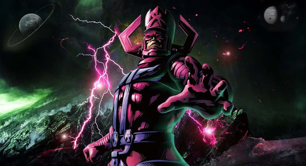 Galactus, pink armor, electric energy, SD Desktop Wallpaper