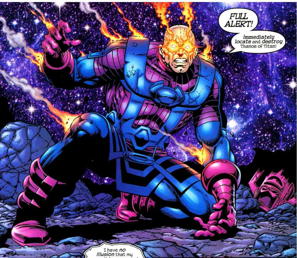 Galactus, blue and pink armor, starry purple void, SD Desktop Wallpaper
