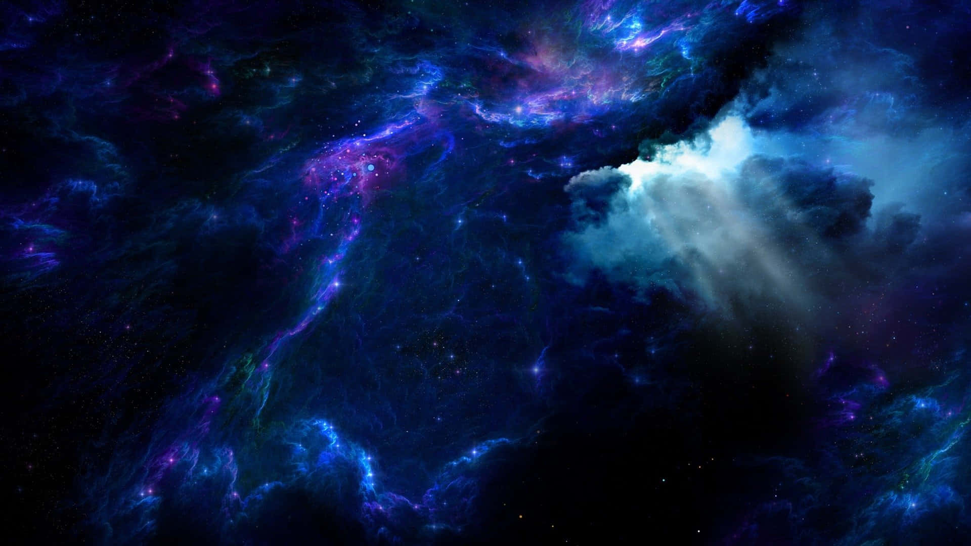 Galaxy Artwork, deep blues, purples, Full HD Desktop Wallpaper