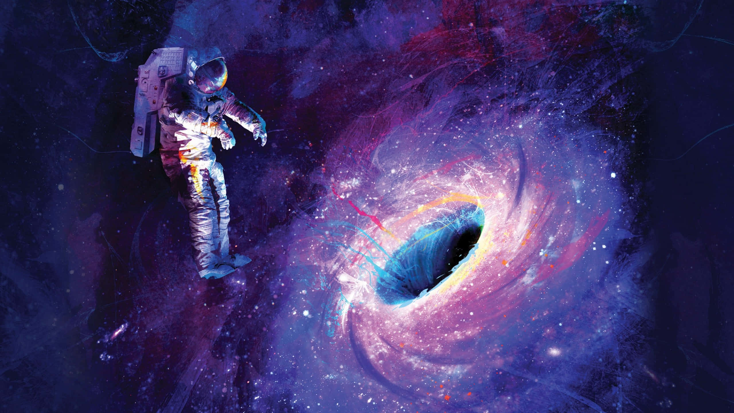 Galaxy Artwork, astronaut, deep space, 2K Desktop Wallpaper