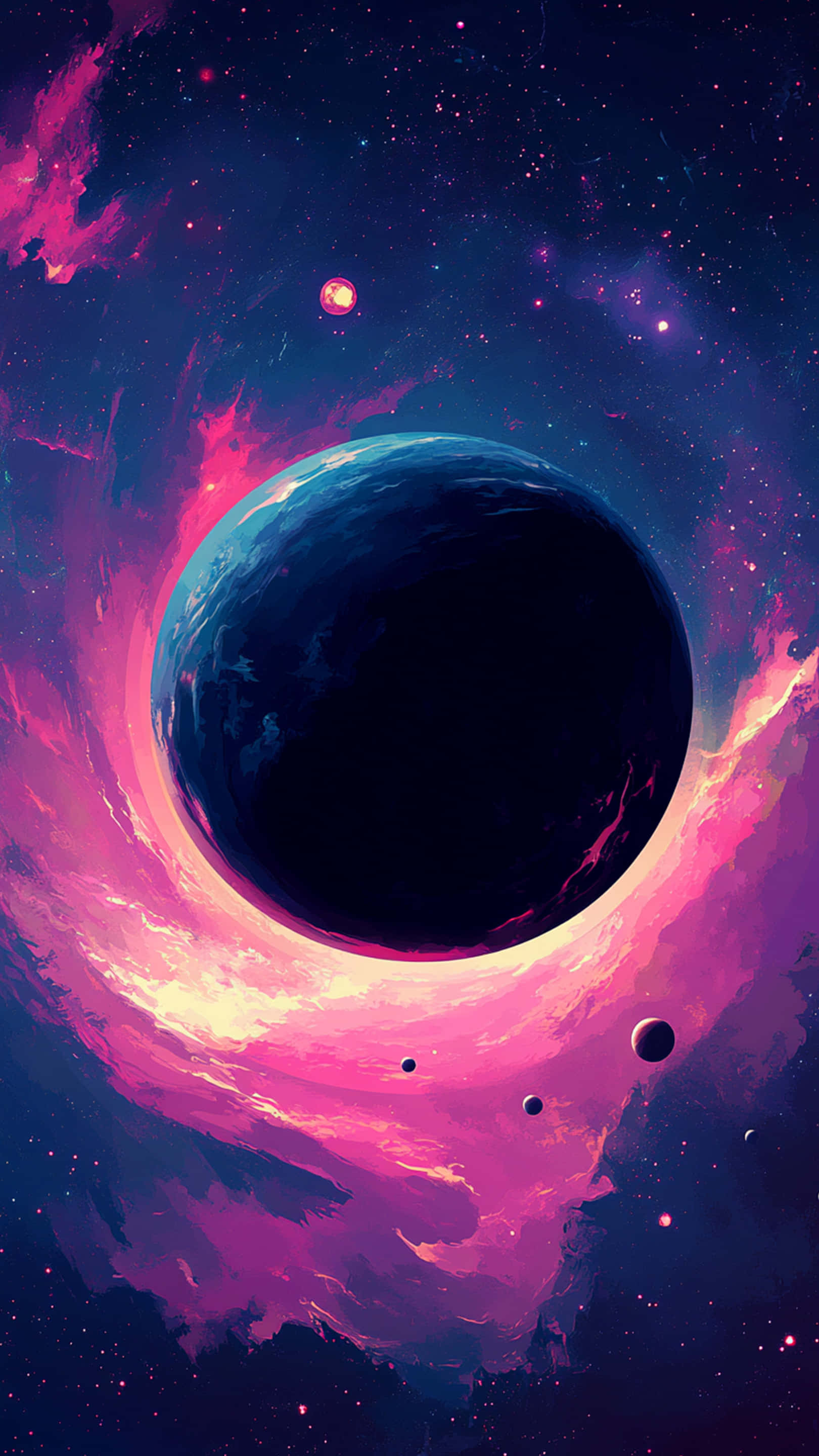 galaxy, night sky background, dark planet, 2K Phone Wallpaper
