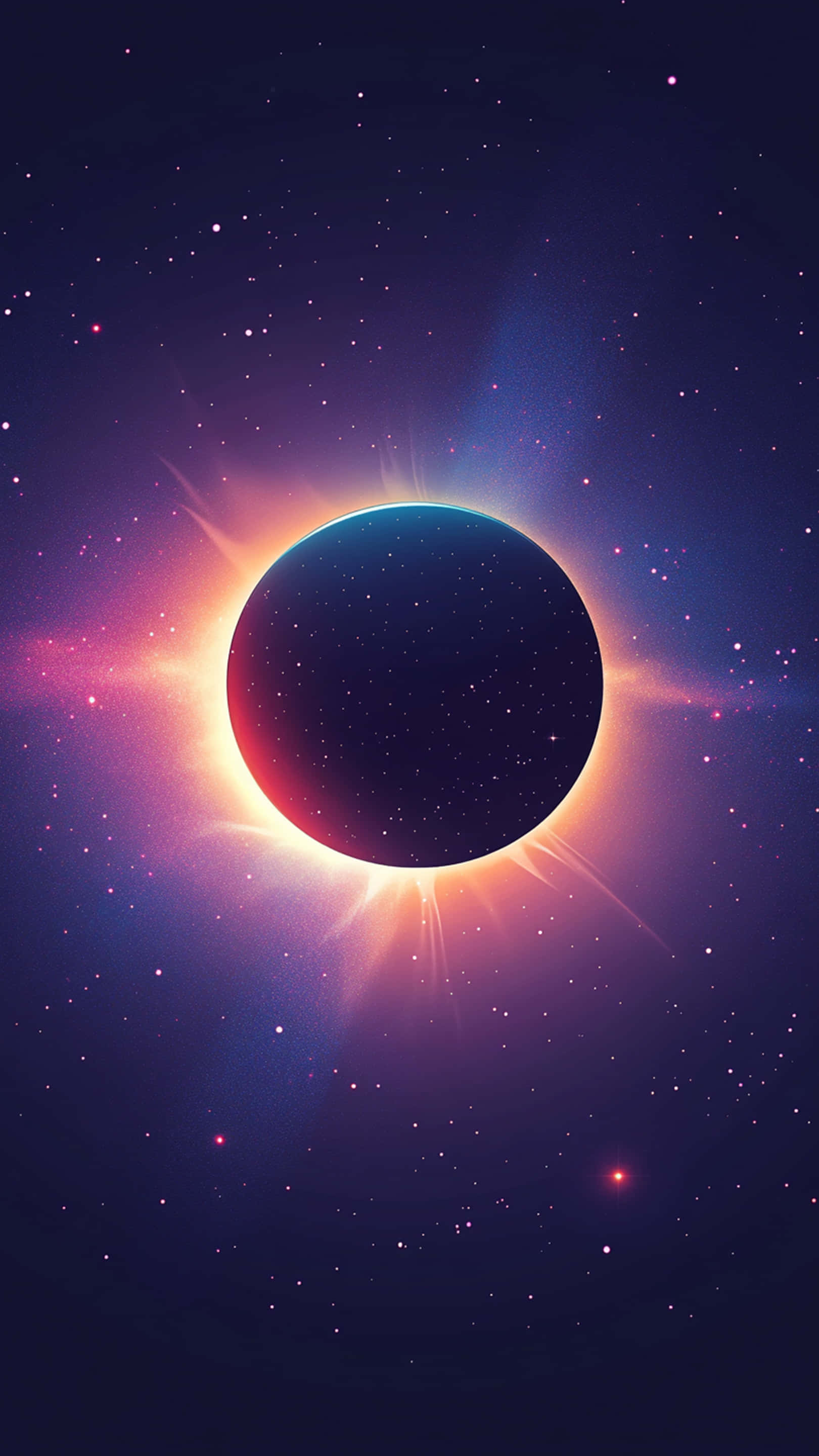 Galaxy, blue background, celestial eclipse, 2K Phone Wallpaper