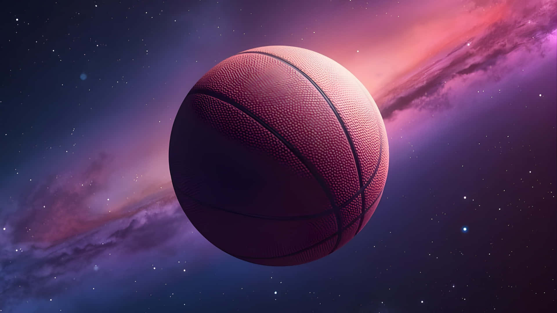 Galaxy Basketball, space, purple, Full HD Desktop Wallpaper