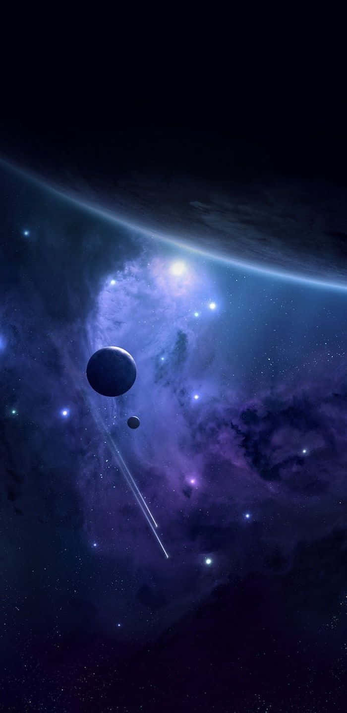 galaxy blue aesthetic, starry night sky, glowing purple nebula, HD Phone Wallpaper