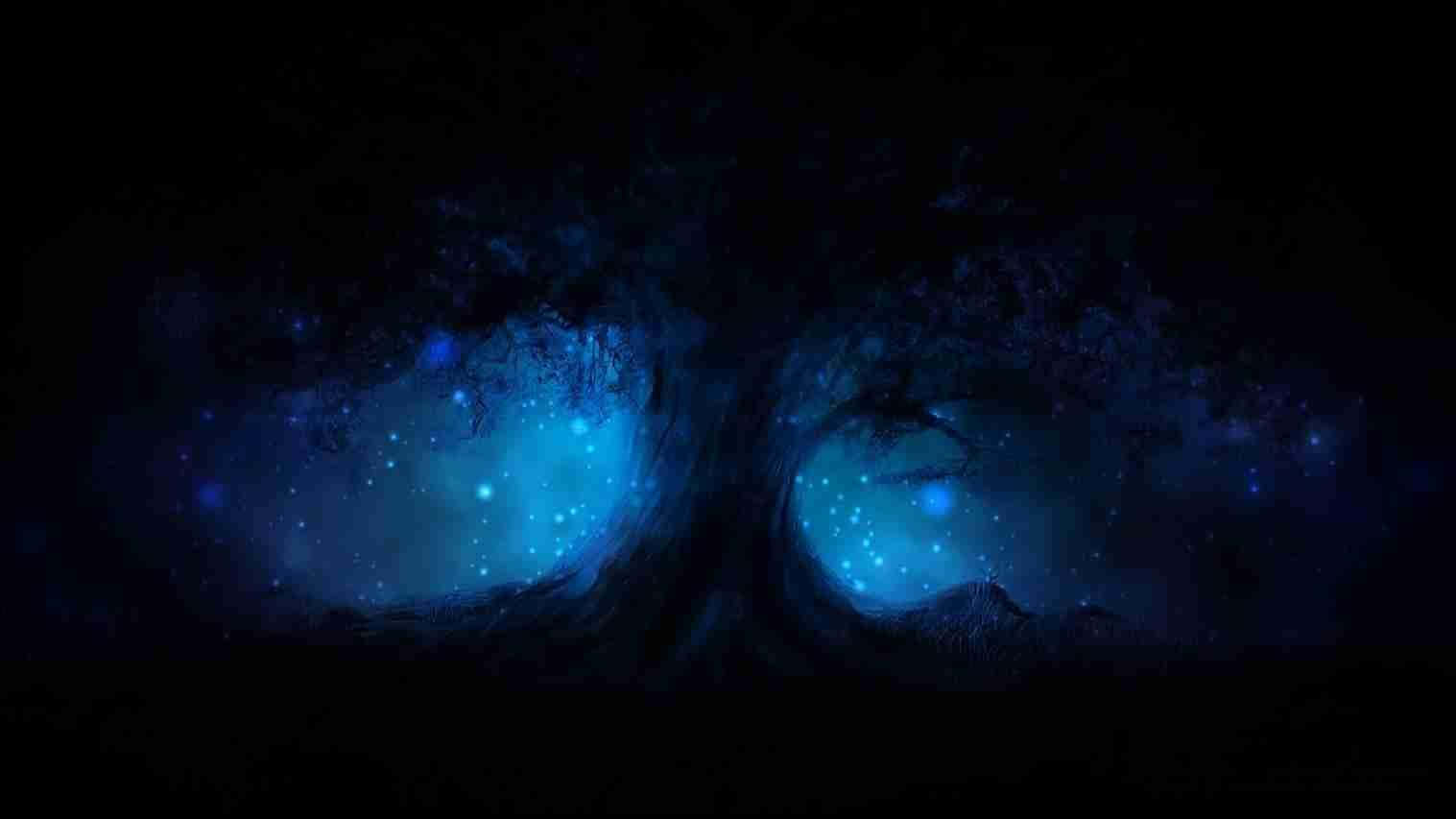 Galaxy Blue Aesthetic, cosmic eyes, dark void, HD Desktop Wallpaper