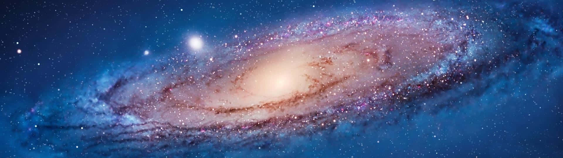 Galaxy Blue Aesthetic, spiral galaxy, cosmic dust, Full HD Desktop Wallpaper