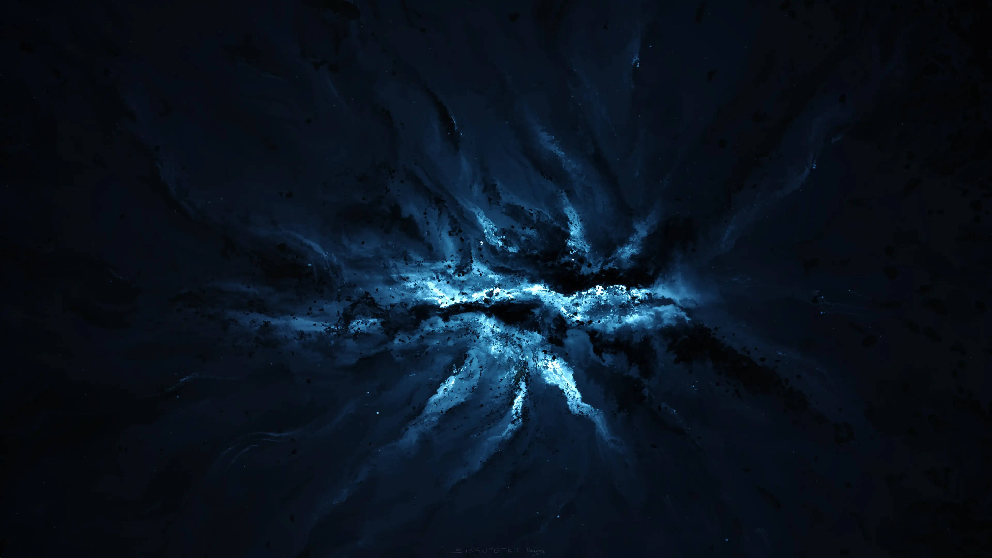 Blue 4K Galaxy, cosmic nebula, deep blues, 4K Desktop Wallpaper