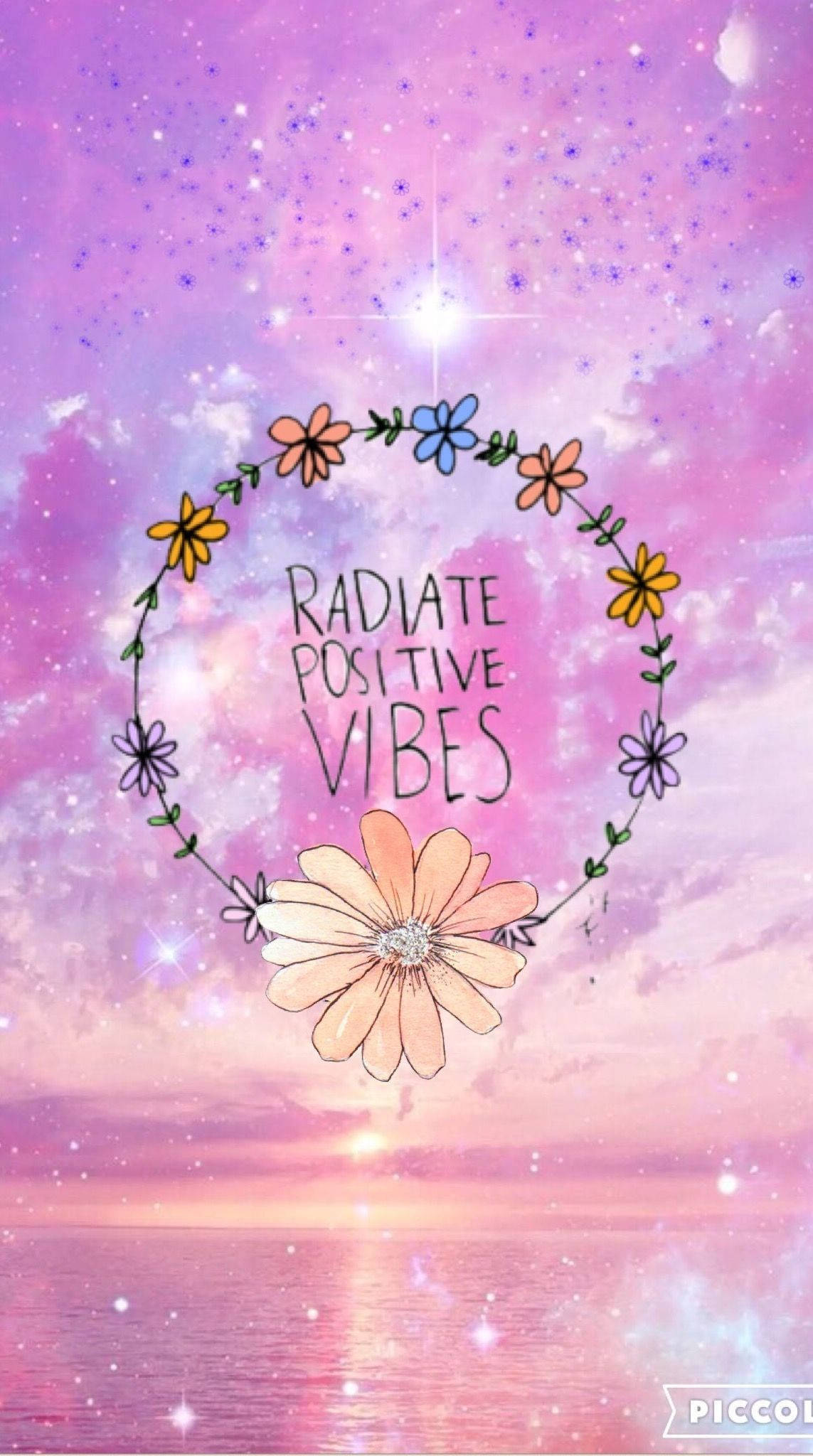 Pastel Sky Galaxy iPhone, glowing floral wreath, sparkling pink sunset, Full HD Phone Wallpaper