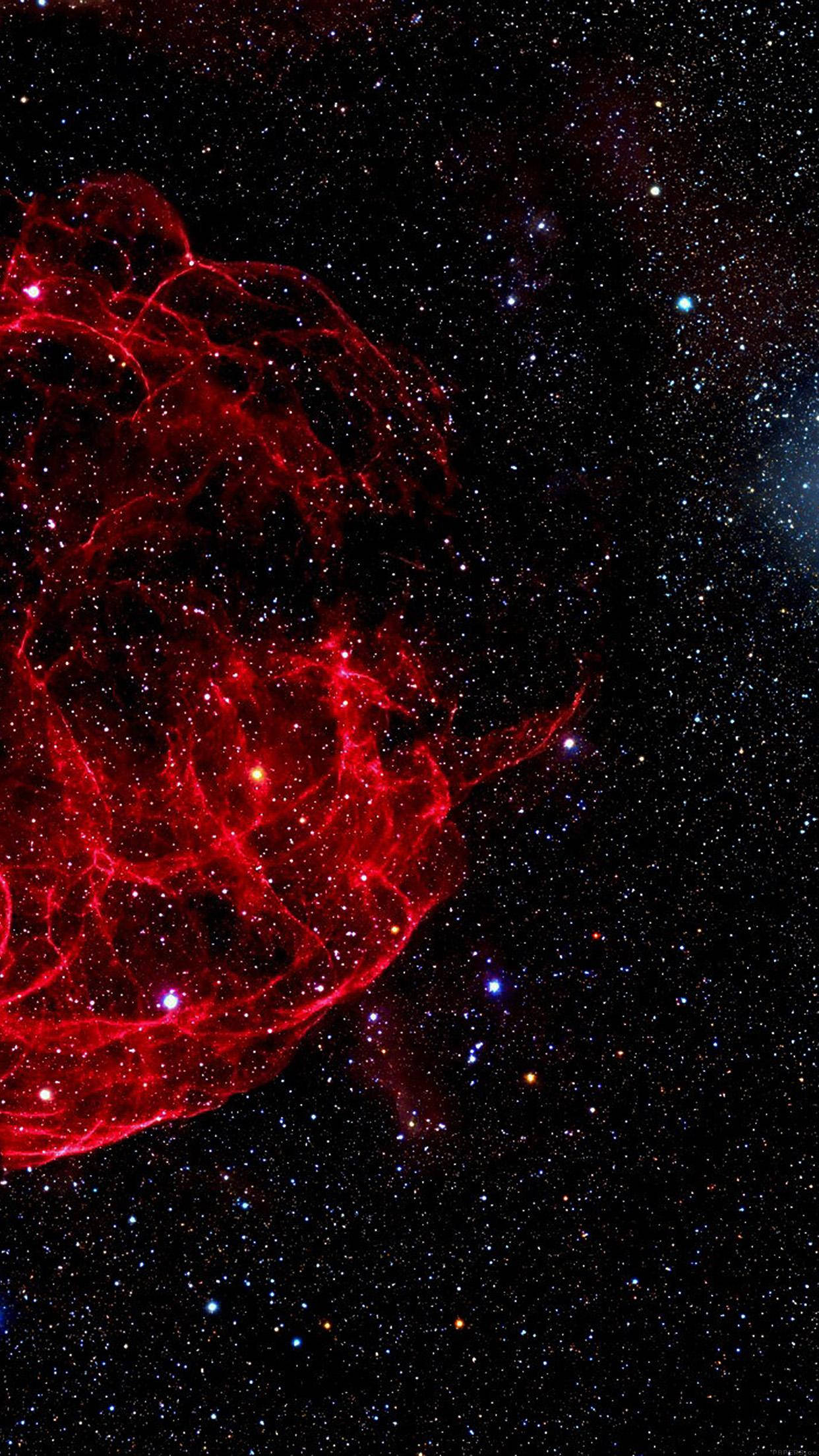Red Cloud Galaxy iPhone, vibrant red nebula, starfield, Full HD Phone Wallpaper