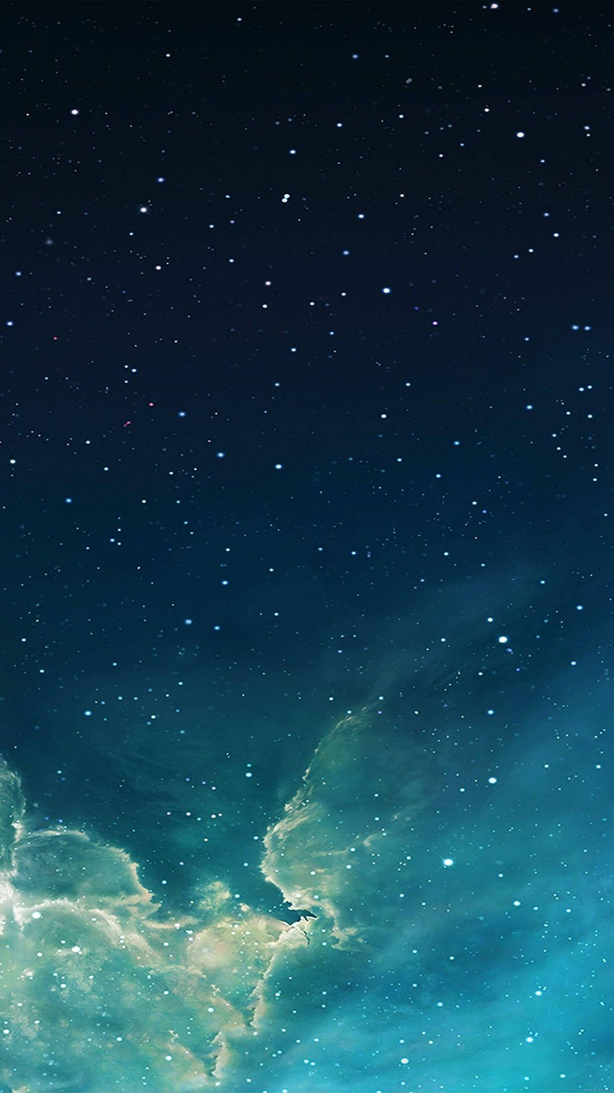 Galaxy iPhone, turquoise nebulae, deep indigo expanse, Full HD Phone Wallpaper