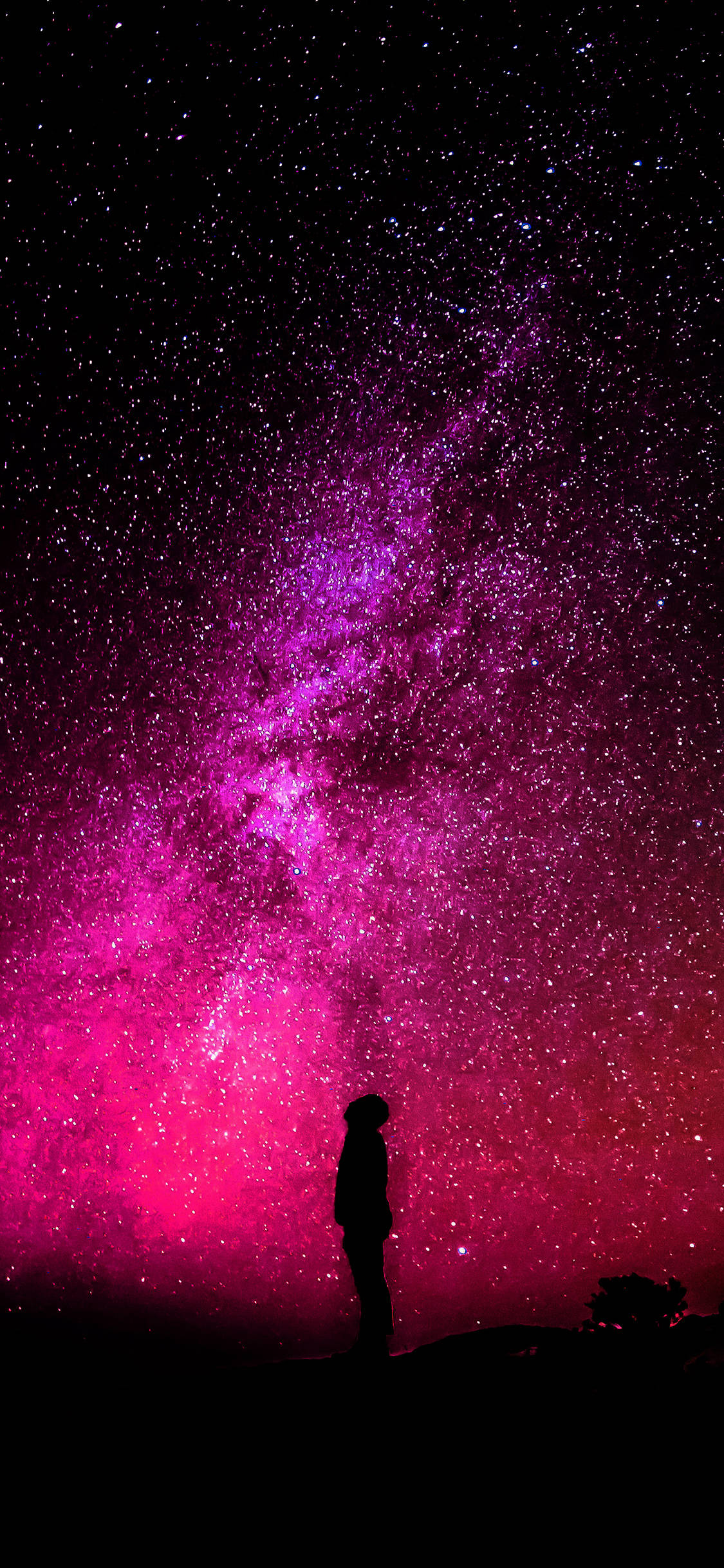 pink galaxy, purple galaxy, starry night sky, Full HD Phone Wallpaper