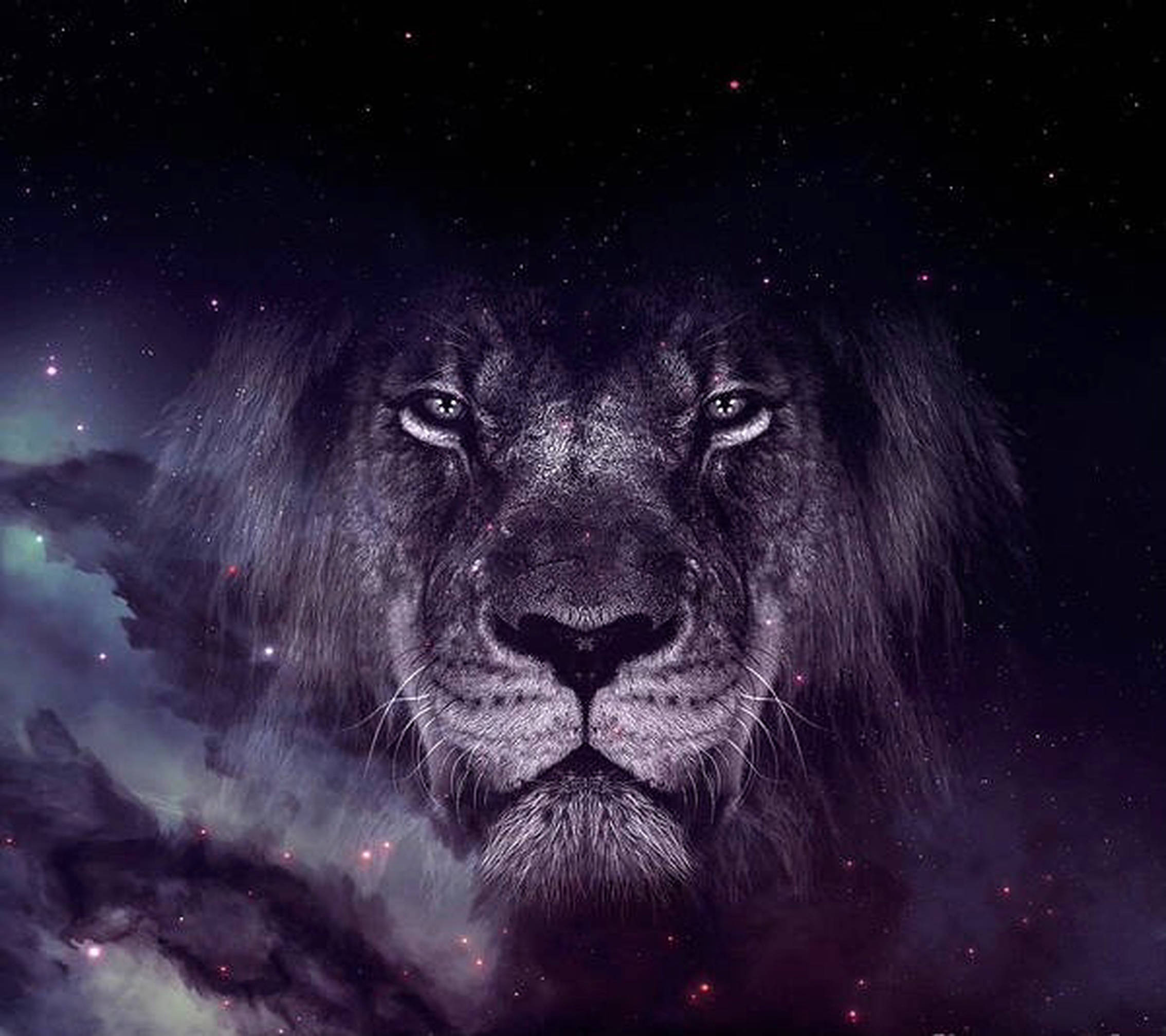 Galaxy Lion, cosmic nebulae, stars, Full HD Desktop Wallpaper