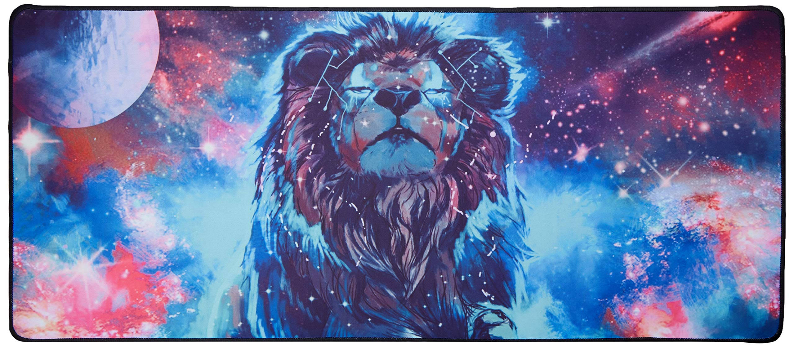 Galaxy Lion, starry mane, cosmic backdrop, 2K Desktop Wallpaper