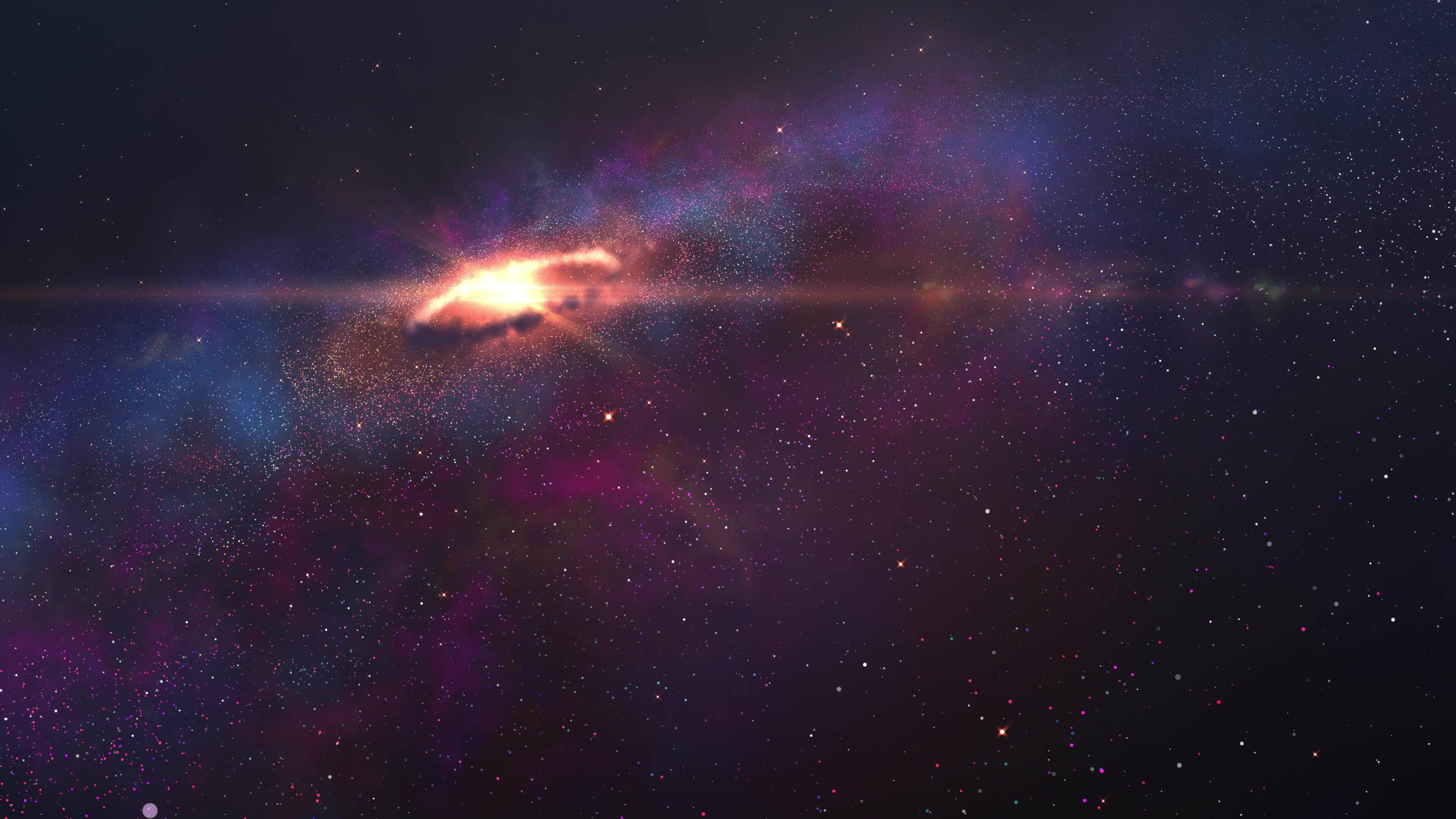 orange spiral galaxy, fiery orange, deep purple, 4K Desktop Wallpaper