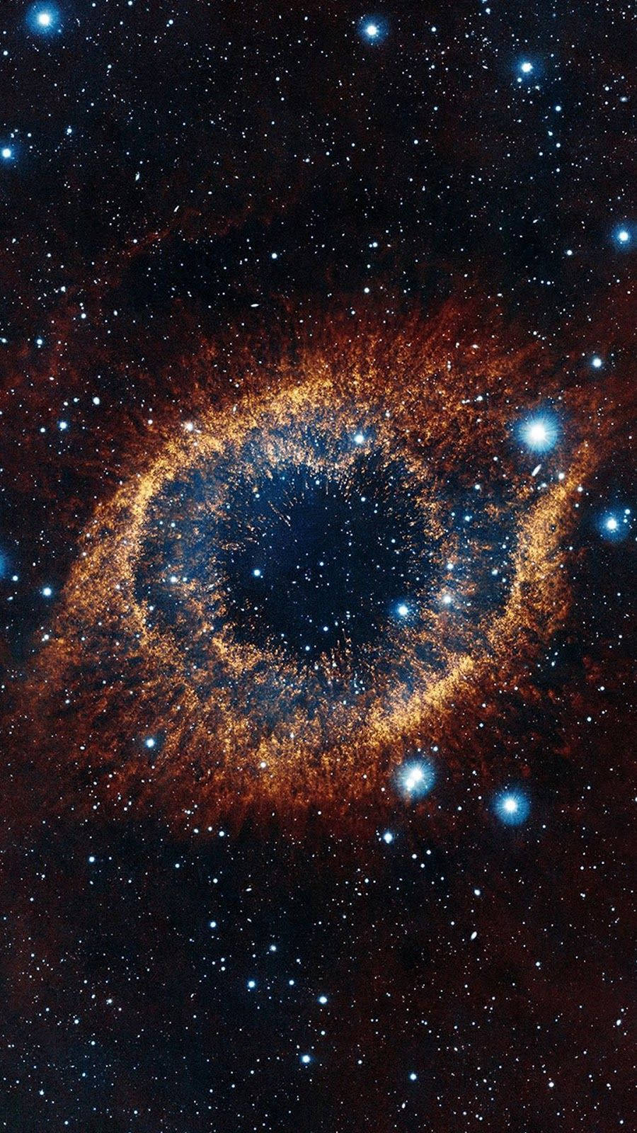 eye shaped nebula, fiery orange, deep blue, HD Phone Wallpaper