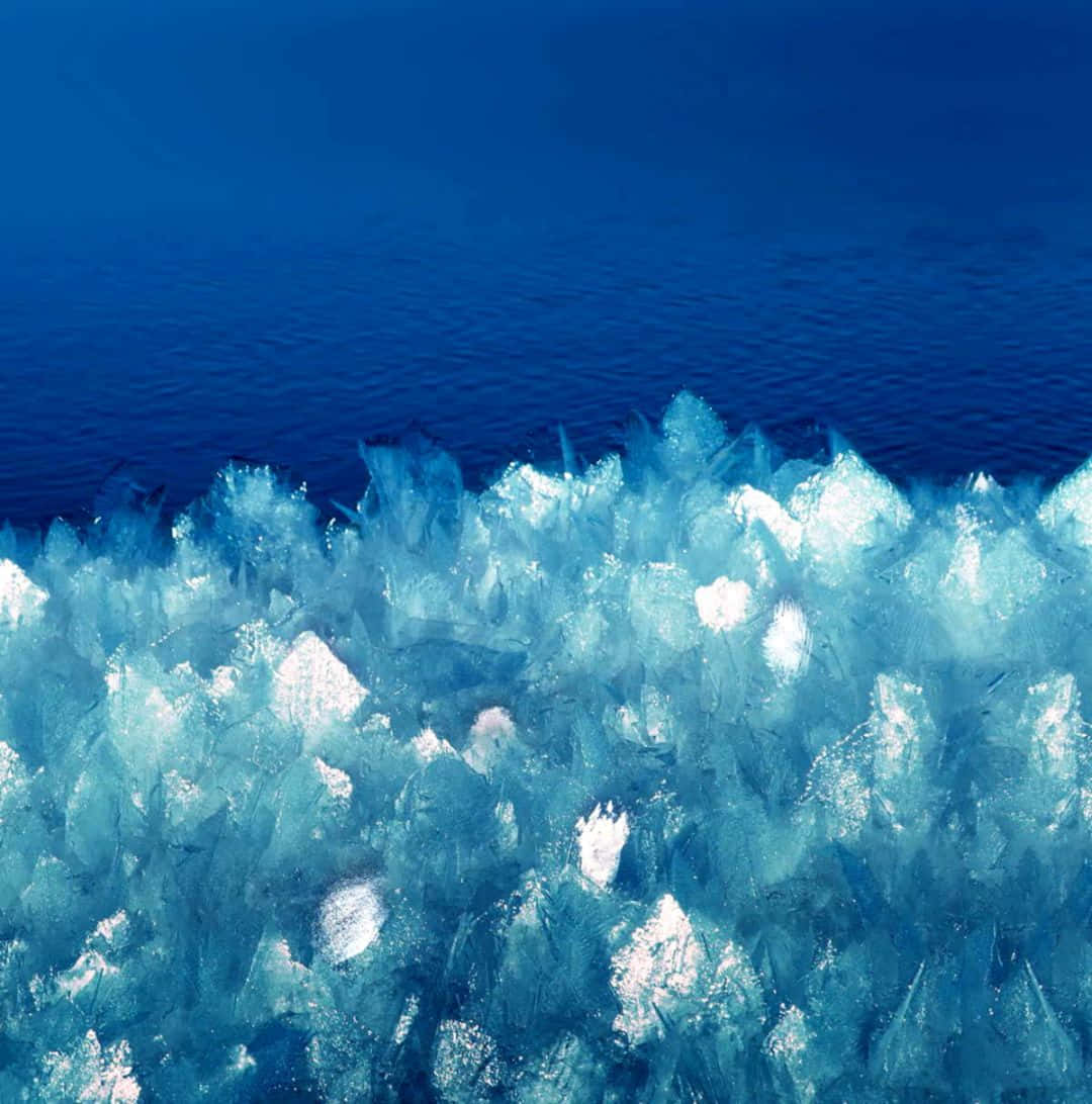 Galaxy Note 4, blue ice crystals, jagged edge, SD Phone Wallpaper