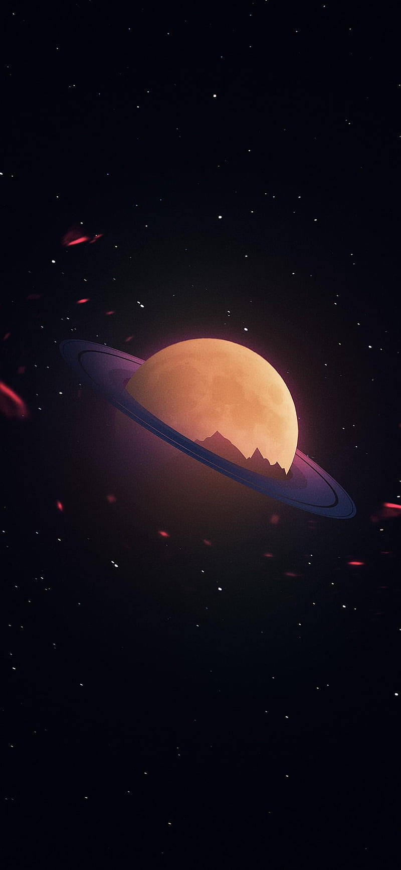 Galaxy Note 7, glowing orange planet, dark ring system, HD Phone Wallpaper
