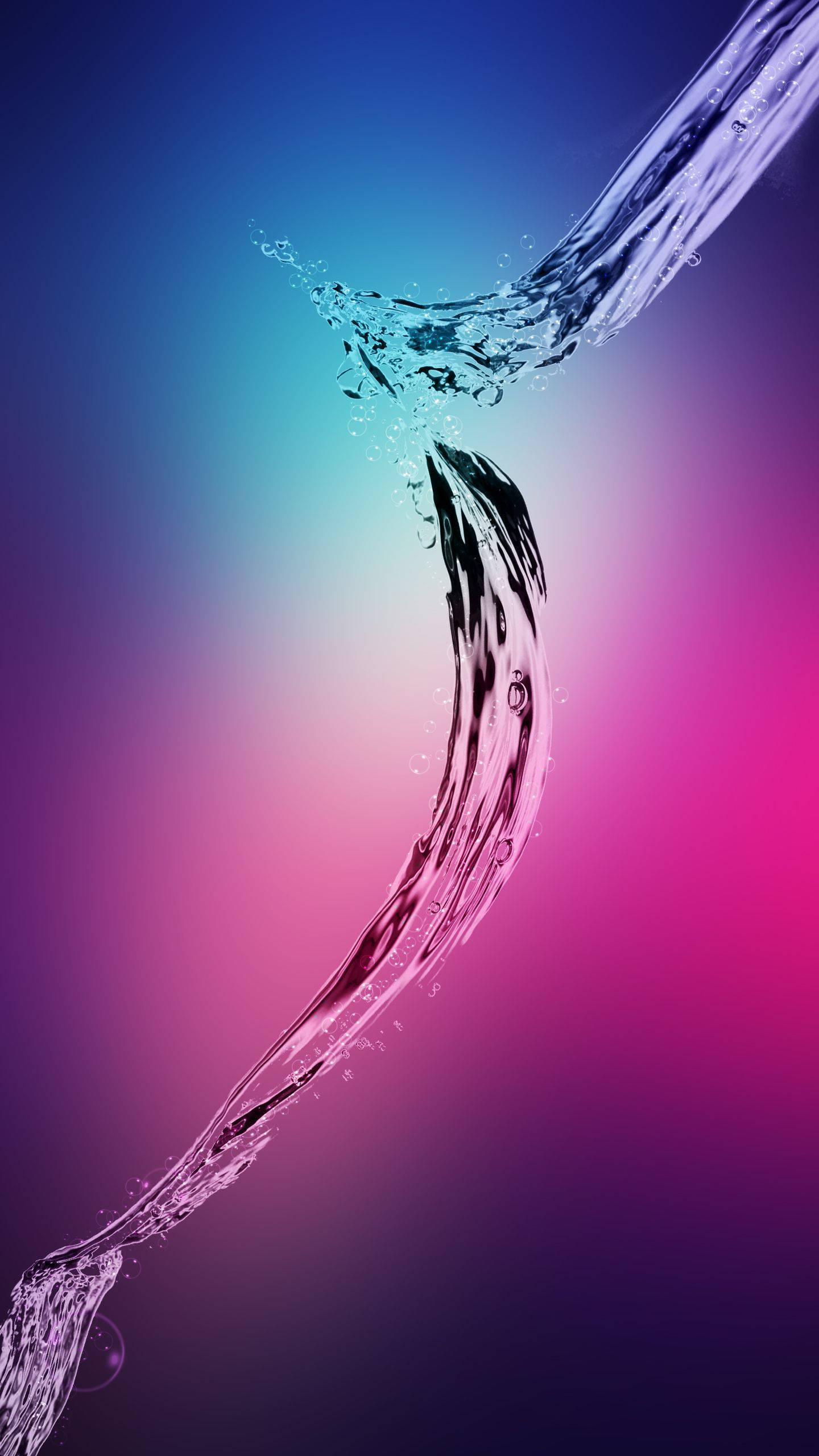 Galaxy Note 7, colorful water, blue to magenta gradient, 2K Phone Wallpaper