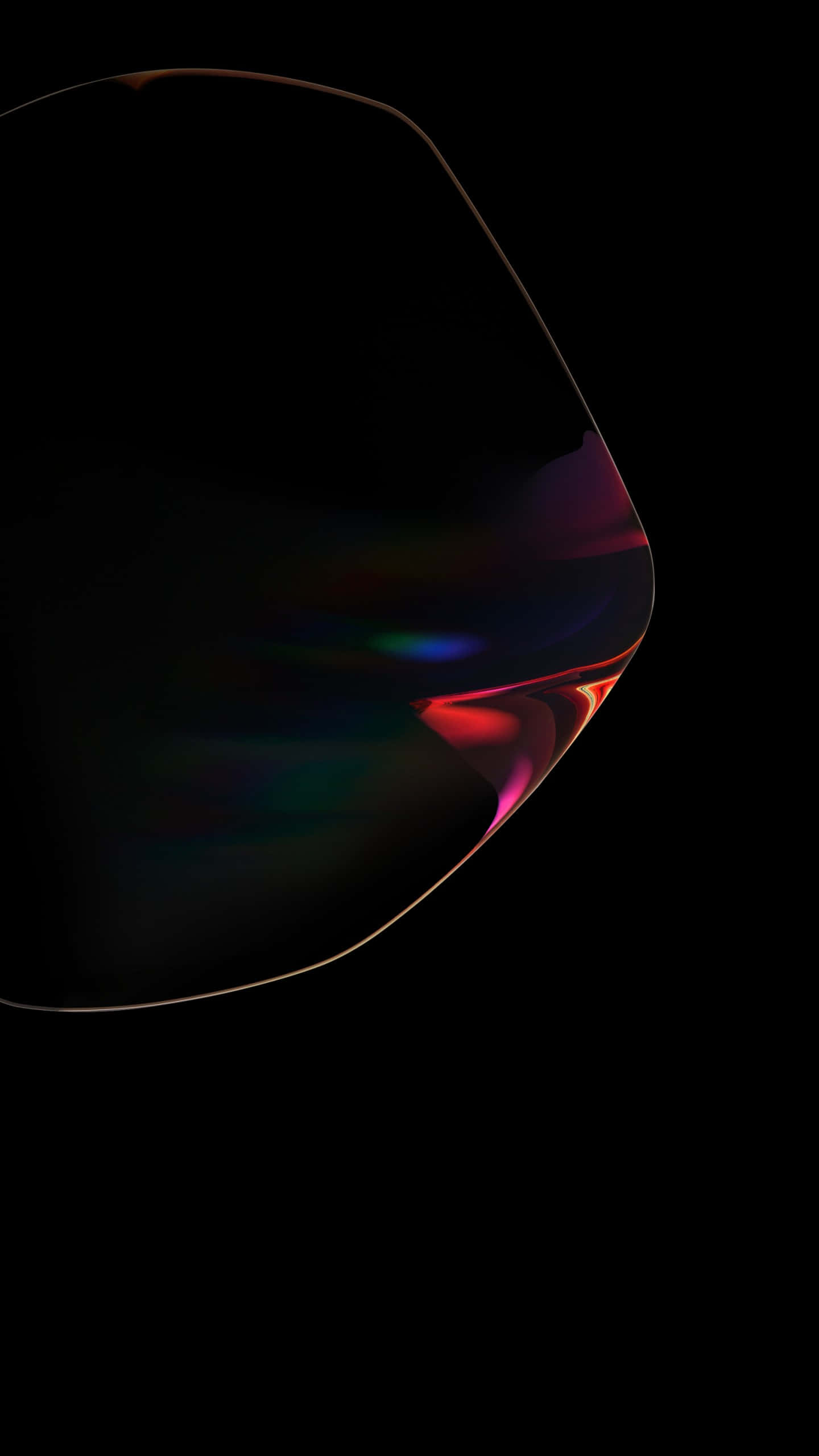 Galaxy Note, iridescent soap bubble, pure black background, 2K Phone Wallpaper