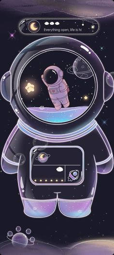 girly galaxy, cute astronaut, transparent helmet, SD Phone Wallpaper
