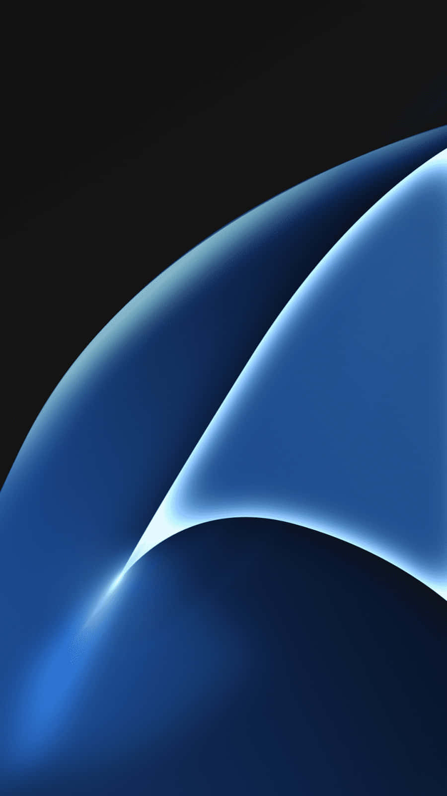 Galaxy S, glowing blue curves, deep black background, HD Phone Wallpaper