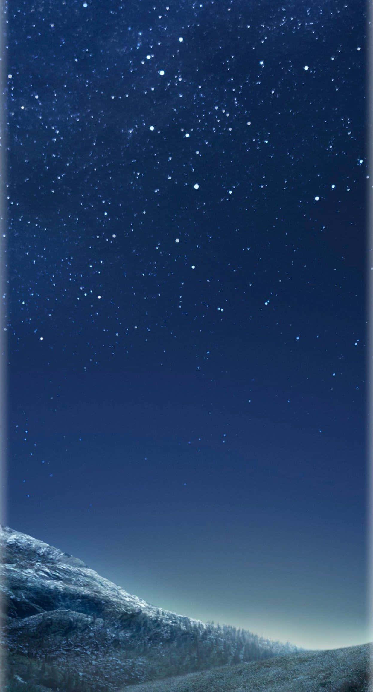 Galaxy S, starry night sky, snowy mountain ridge, Full HD Phone Wallpaper
