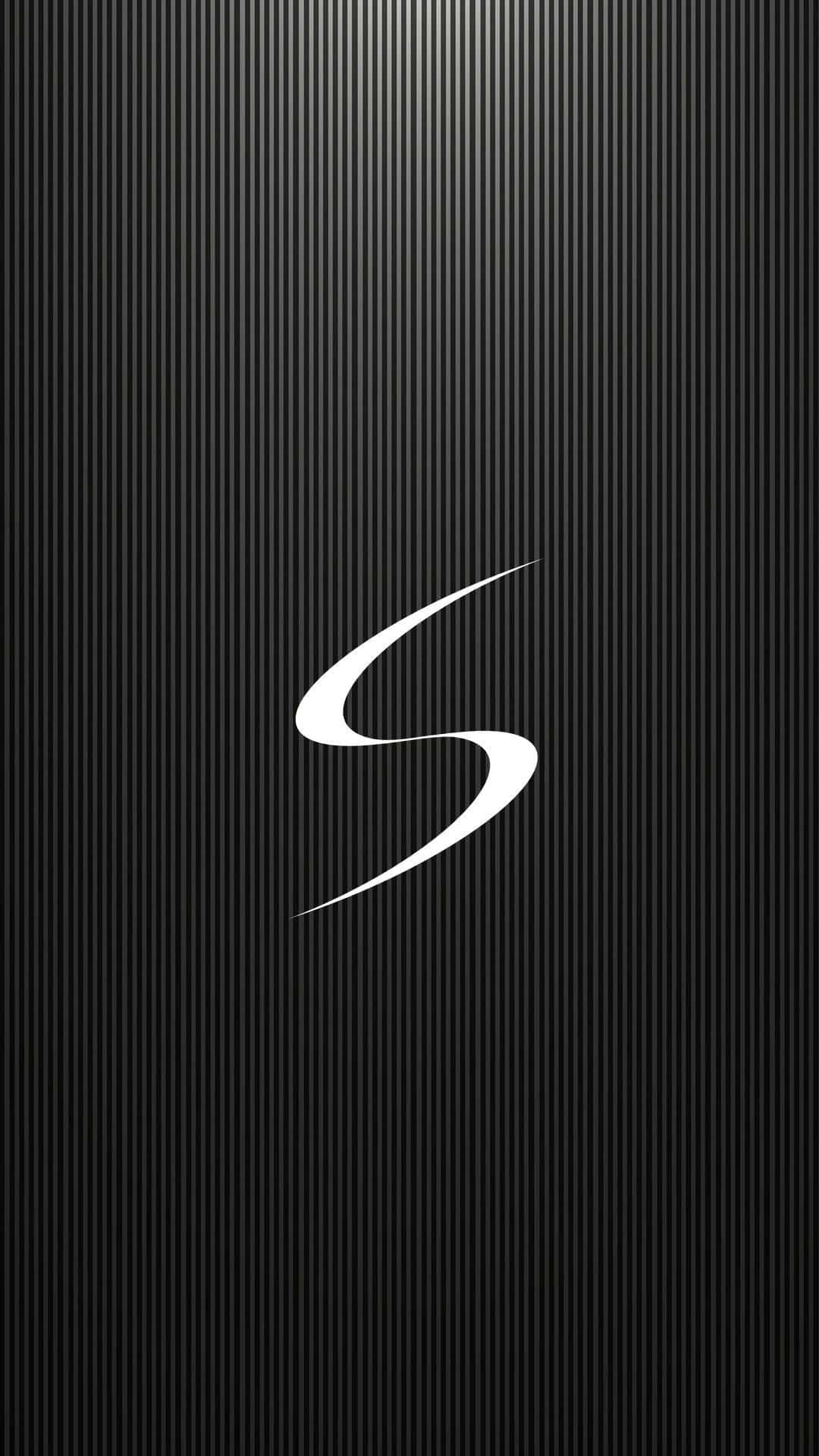 Galaxy S, white stylized S logo, black vertically ribbed background, Full HD Phone Wallpaper
