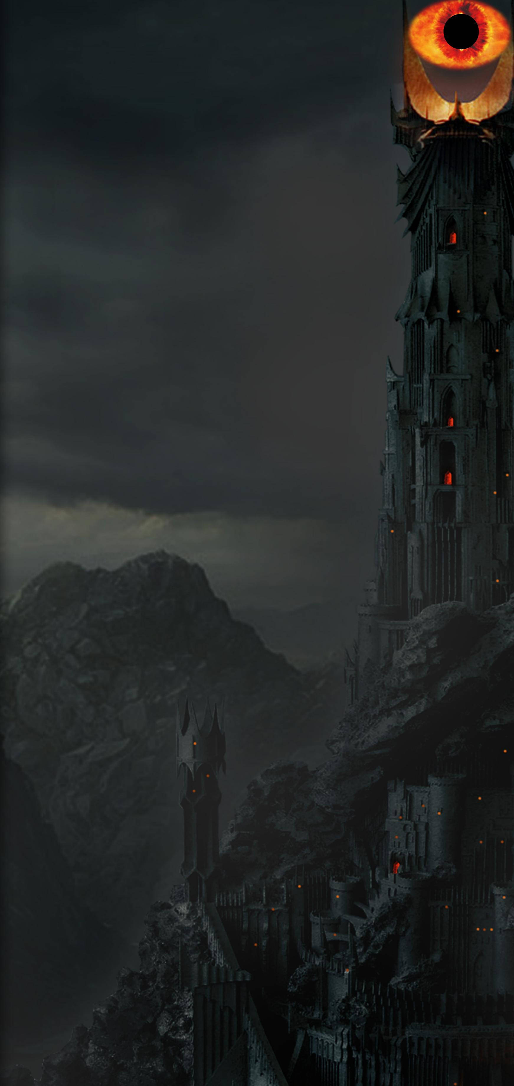 Galaxy S10 Plus, dark gothic castle, mountain cliff, 2K Phone Wallpaper