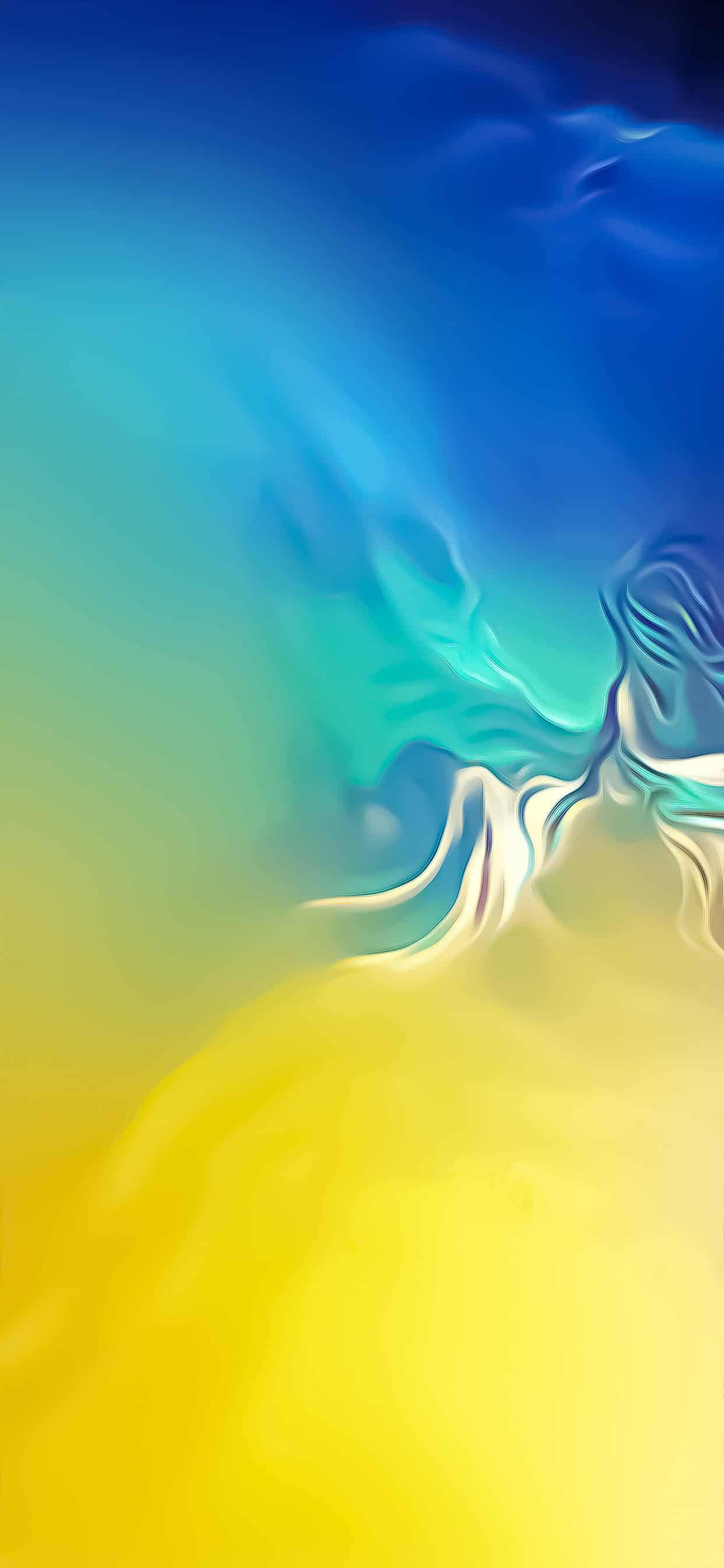 Galaxy S10, blue, yellow, 2K Phone Wallpaper