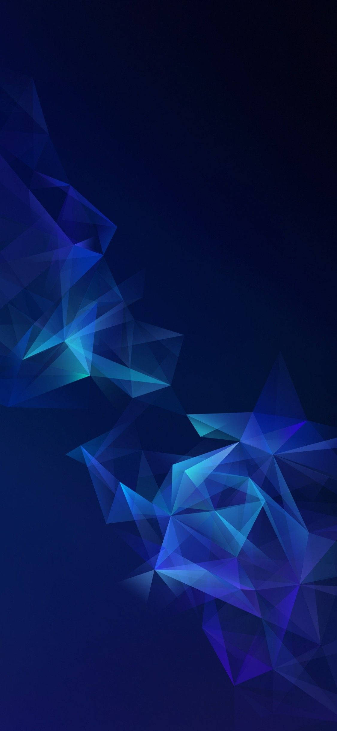 Galaxy S10, blue triangles, glowing blue tones, Full HD Phone Wallpaper